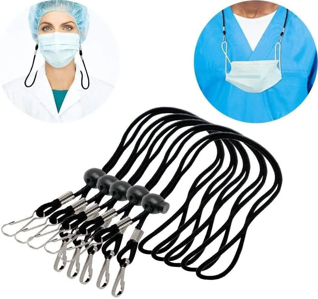10-Pack: Adjustable Face Mask Neck Lanyard