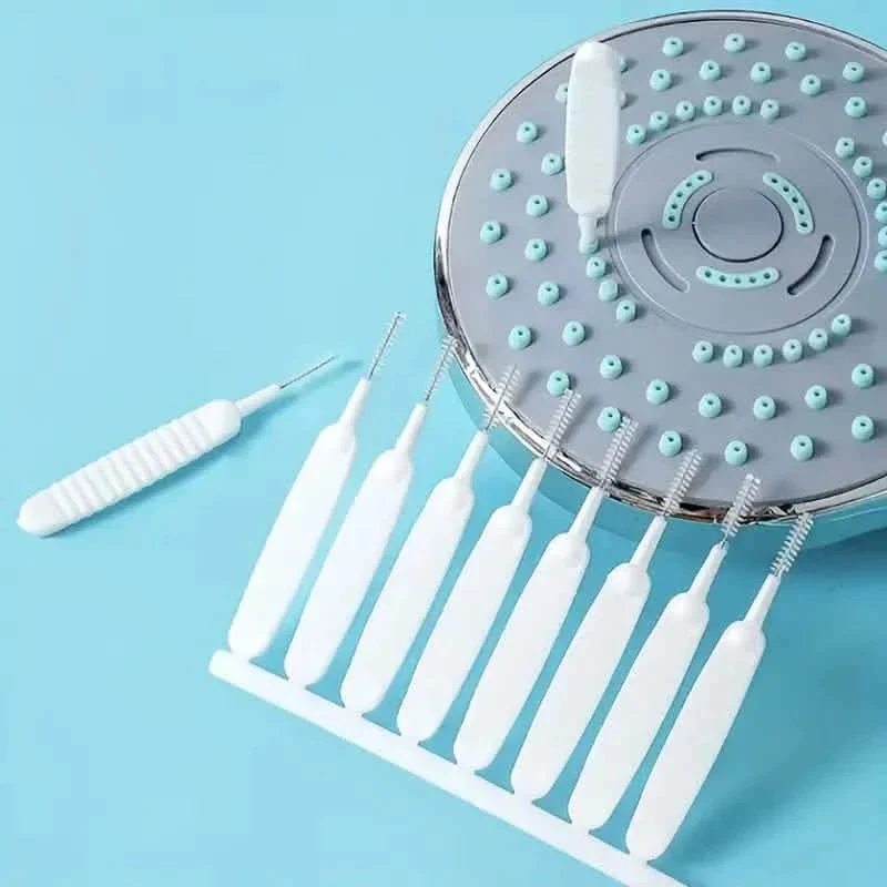 10-Pieces Set: Easy-Clean Shower Nozzle Brushes - Hassle-Free Showerhead Crevices Cleaner