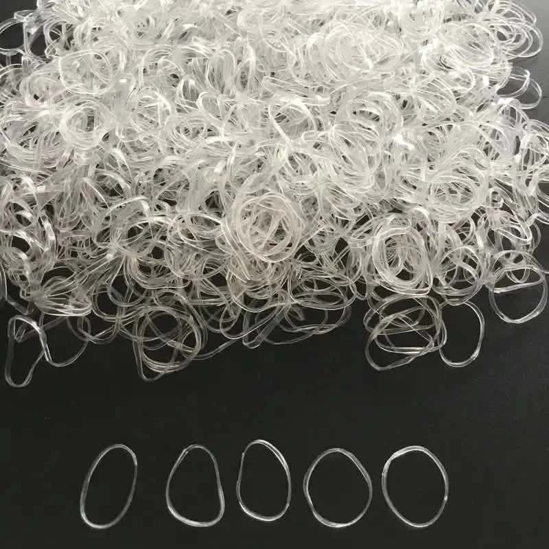 1000-Pieces: Clear Elastic Hair Rubber Bands Transparent Mini Hair Ties Small Stretch Hair Bands For Women