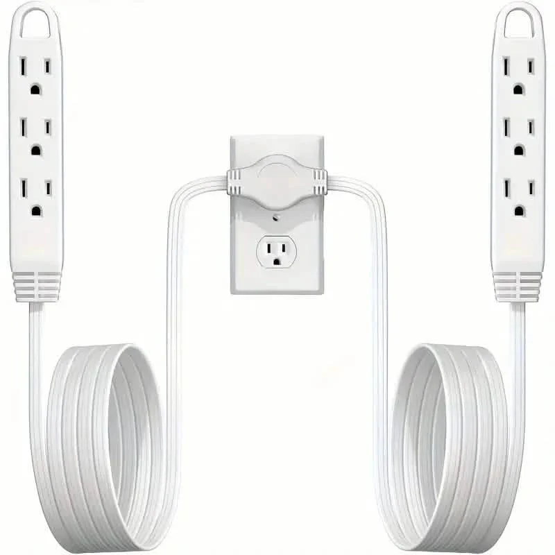 12-Foot Long Extension Cord Power Strip with 6 Feet on Each Side 13A 125V 1625W