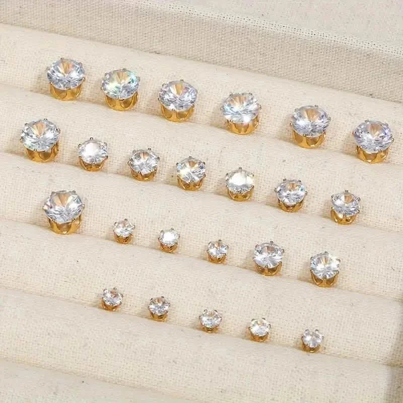 12-Pairs: Fashion Stainless Steel Stud Earrings