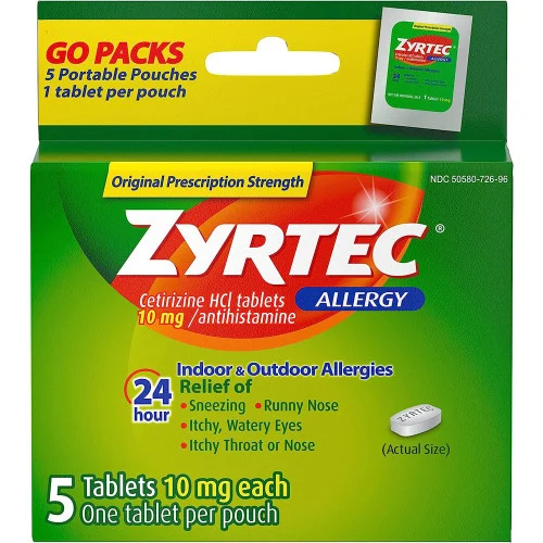 ZyrtecZyrtec 24 Hour Indoor-Outdoor Allergy Relief 10mg- 5 Tablets