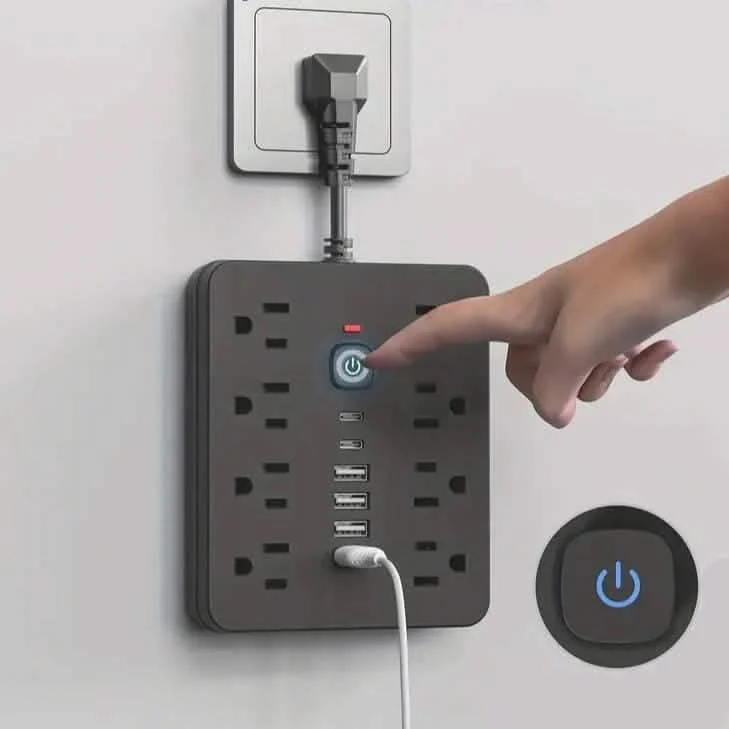 14-in-1 Power Strip with Surge Protection and One-Touch Control Switch