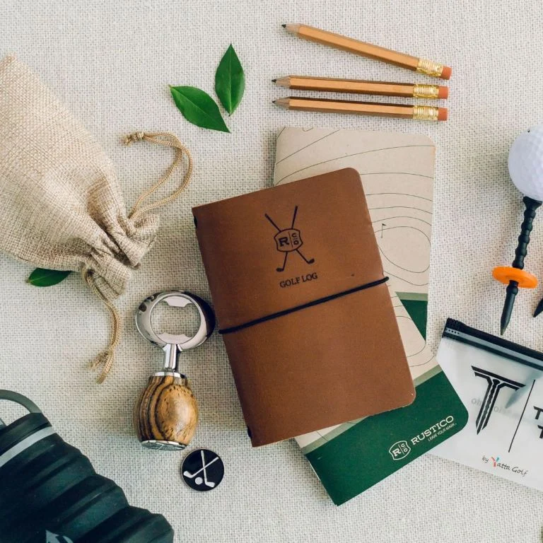Rustico Genuine Leather Golf Log – Premium Pocket Refillable Scorecard Journal