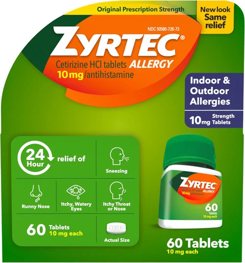 ZyrtecZyrtec 24 Hour Allergy 10 mg Tablets - 60 ct