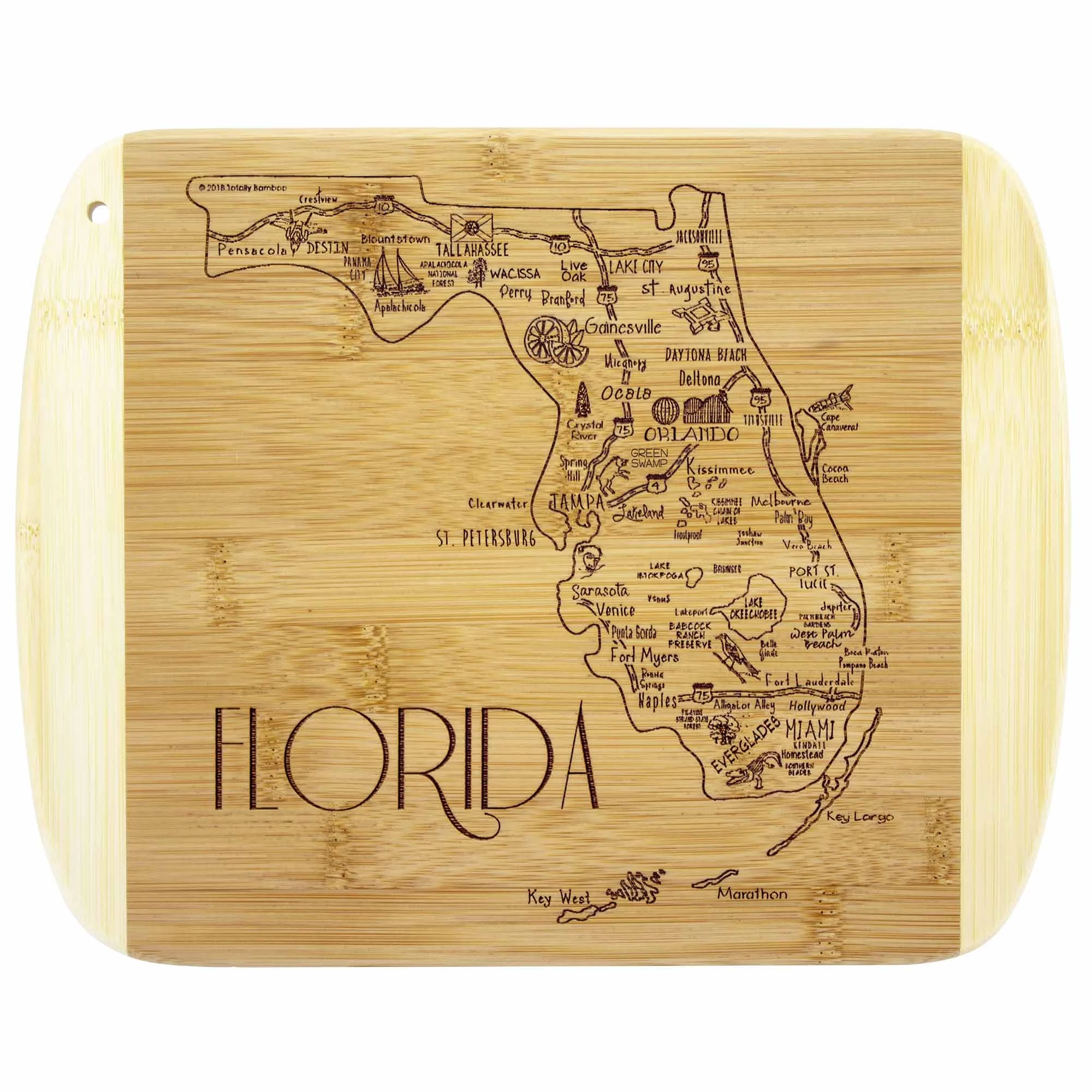 A Slice of Life Florida Cutting Board, 11" x 8-3/4"
