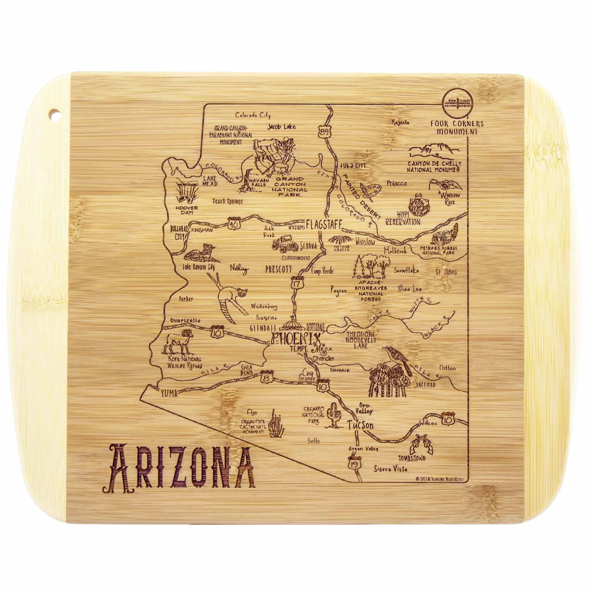 A Slice of Life Arizona Cutting Board, 11" x 8-3/4"