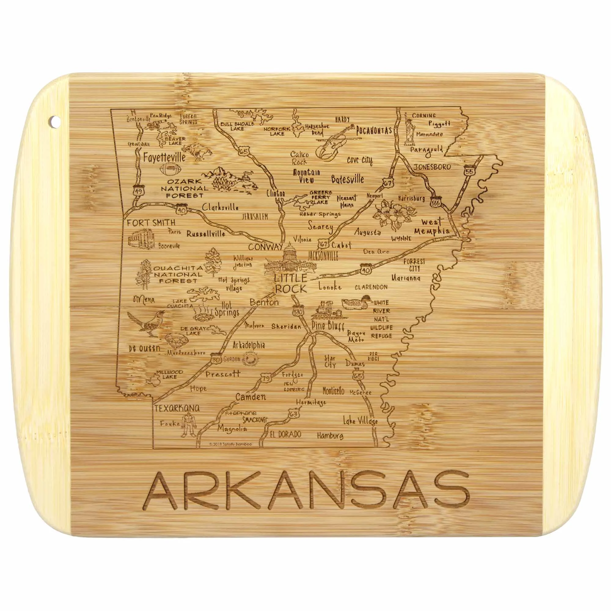 A Slice of Life Arkansas Cutting Board, 11" x 8-3/4"