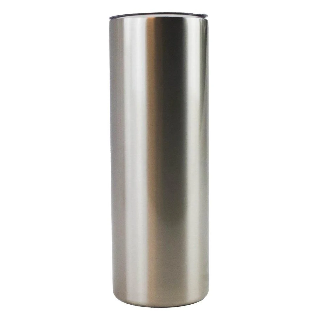 20 oz Sublimation Blank Straight Stainless Steel Silver Tumbler