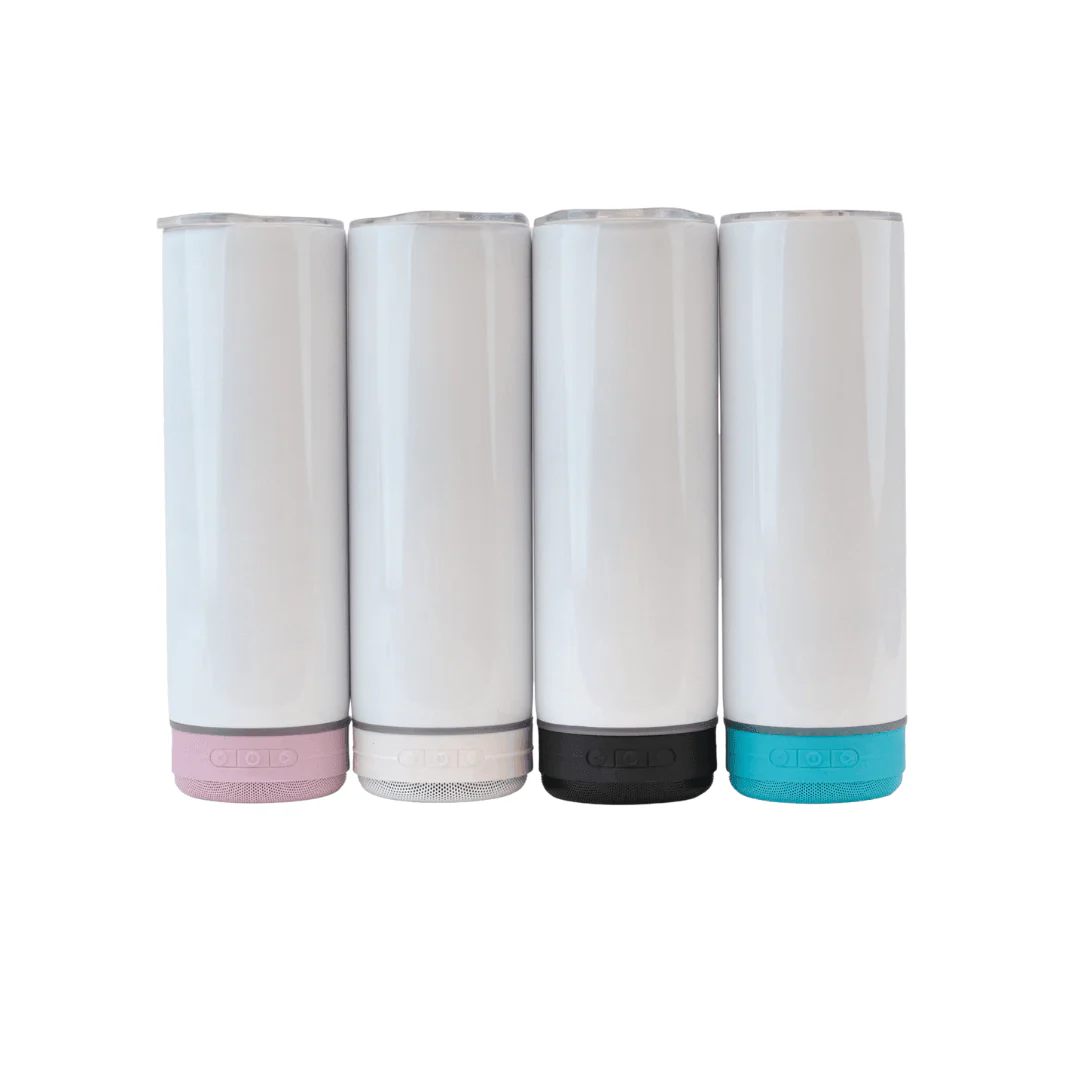 20oz Sublimation Blank White Tumbler with Bluetooth Speaker