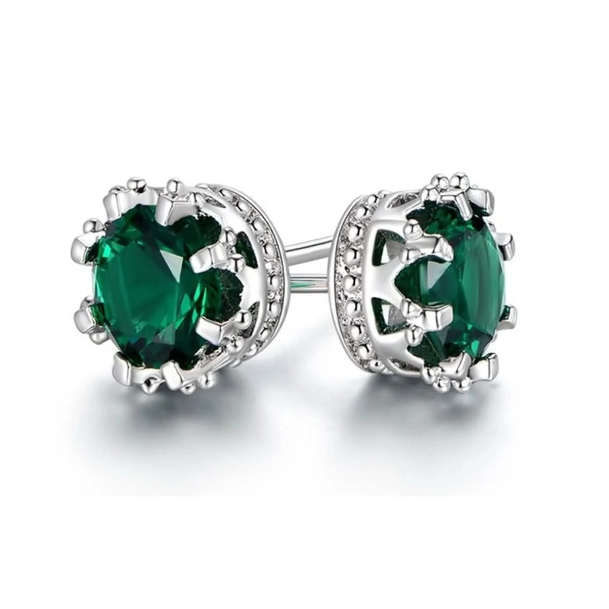 2.00 CTW Crown Stud Earrings