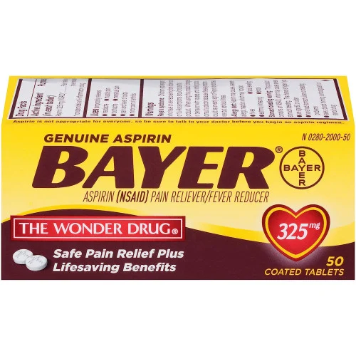 BayerBayer Safety Coated Aspirin 325 mg Tablets - 50 ct