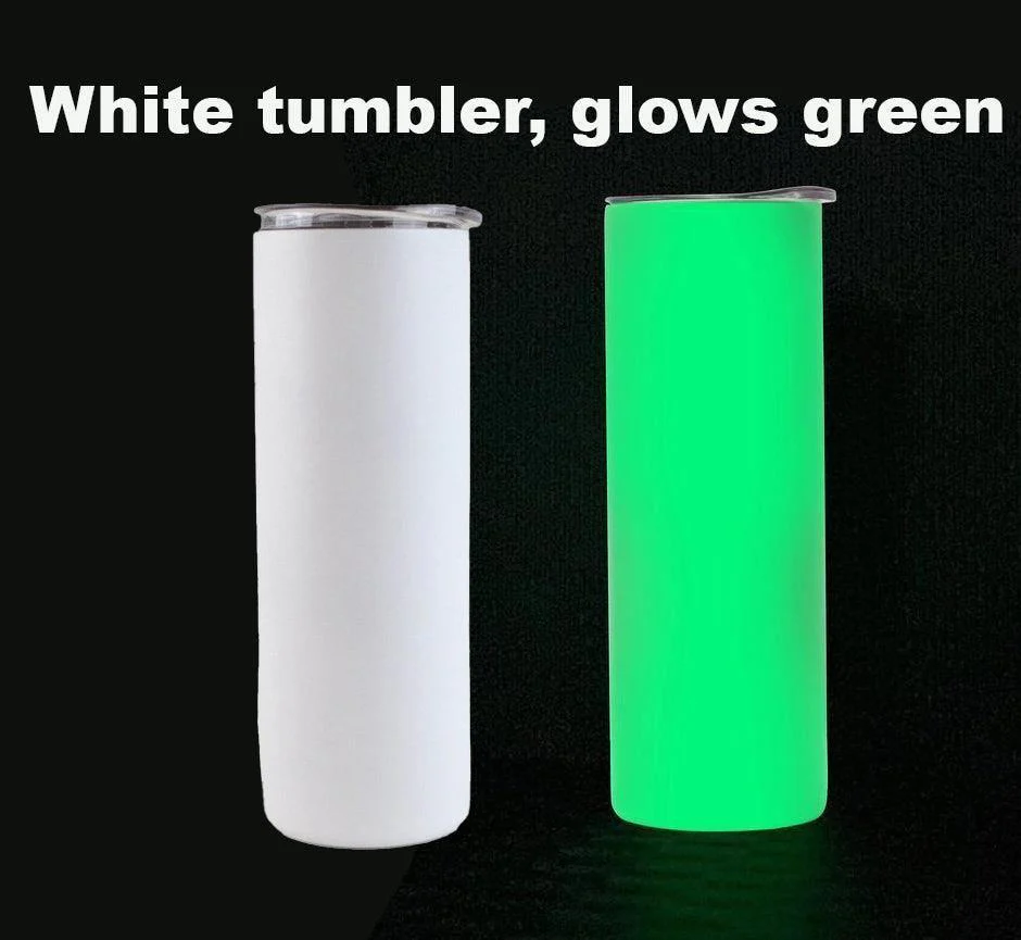 20oz Sublimation or Laser Etch Blank Tumbler GLOW in the Dark