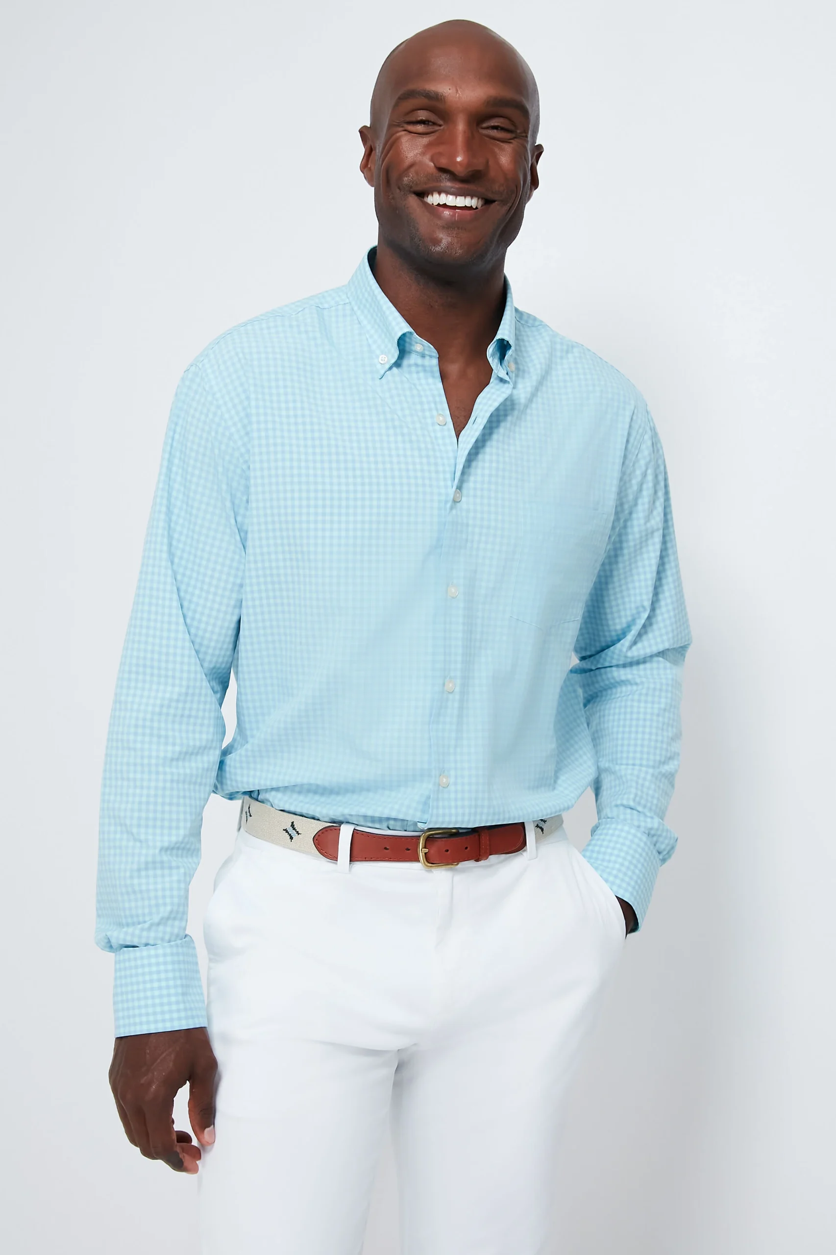 Cottage Blue Oris Performance Poplin Sport Shirt