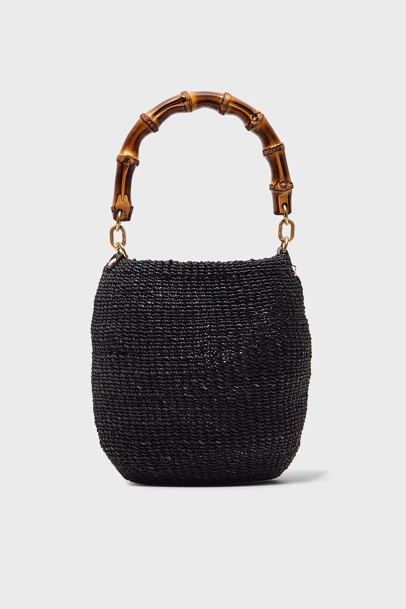 Black Pot De Miel Bag with Bamboo Handle