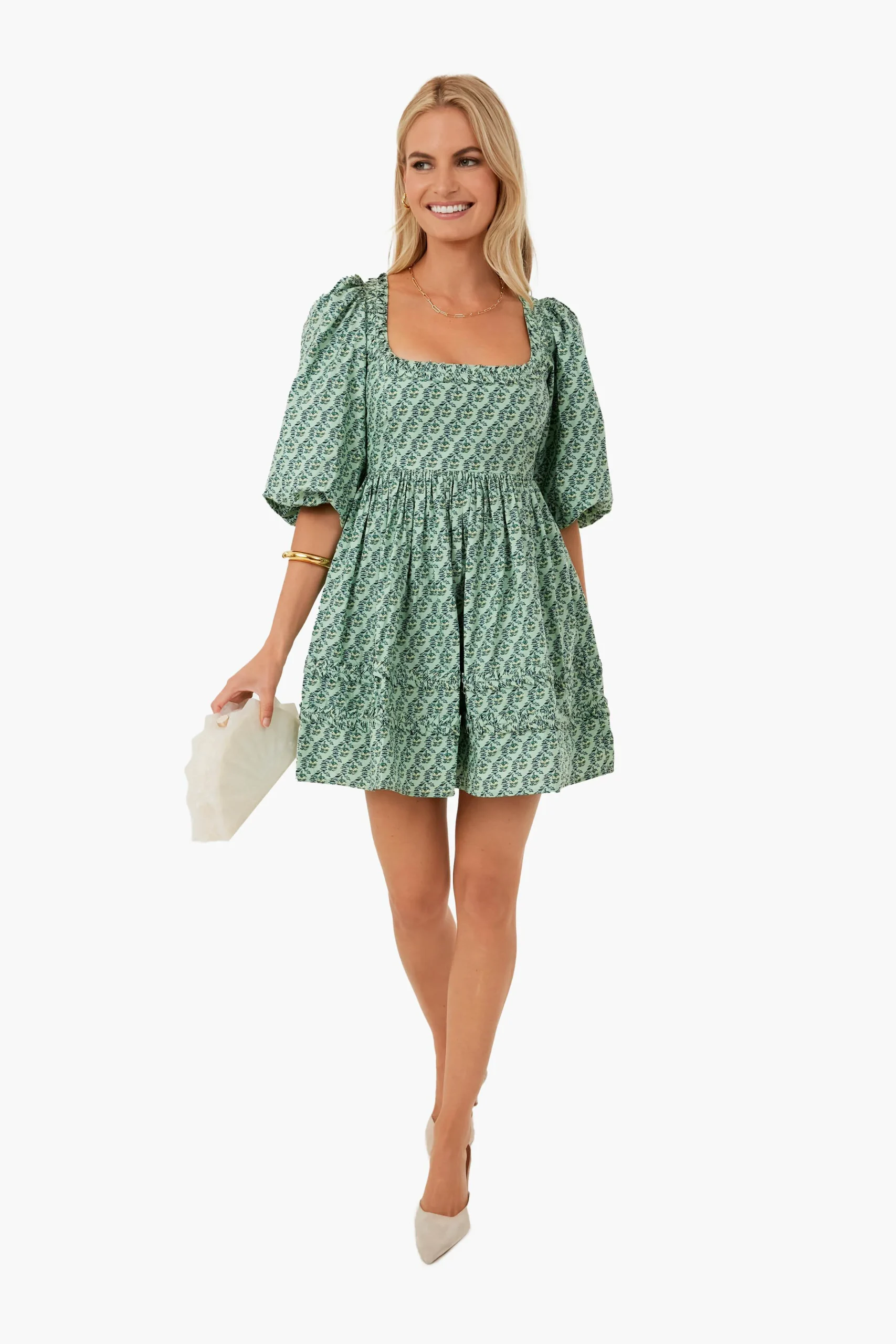 Jawahar Garden Mint Mini Daya Dress