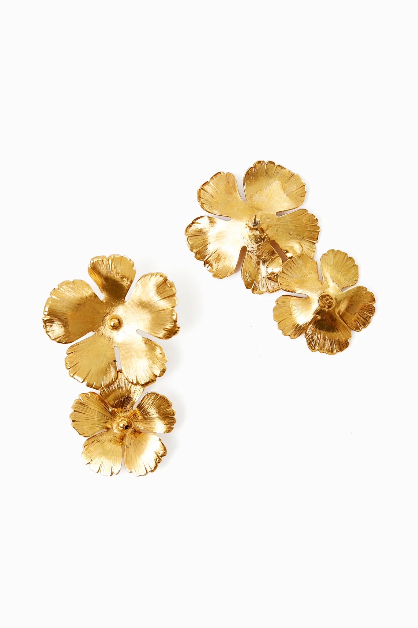 Gold Collette Flower Drop Earrings