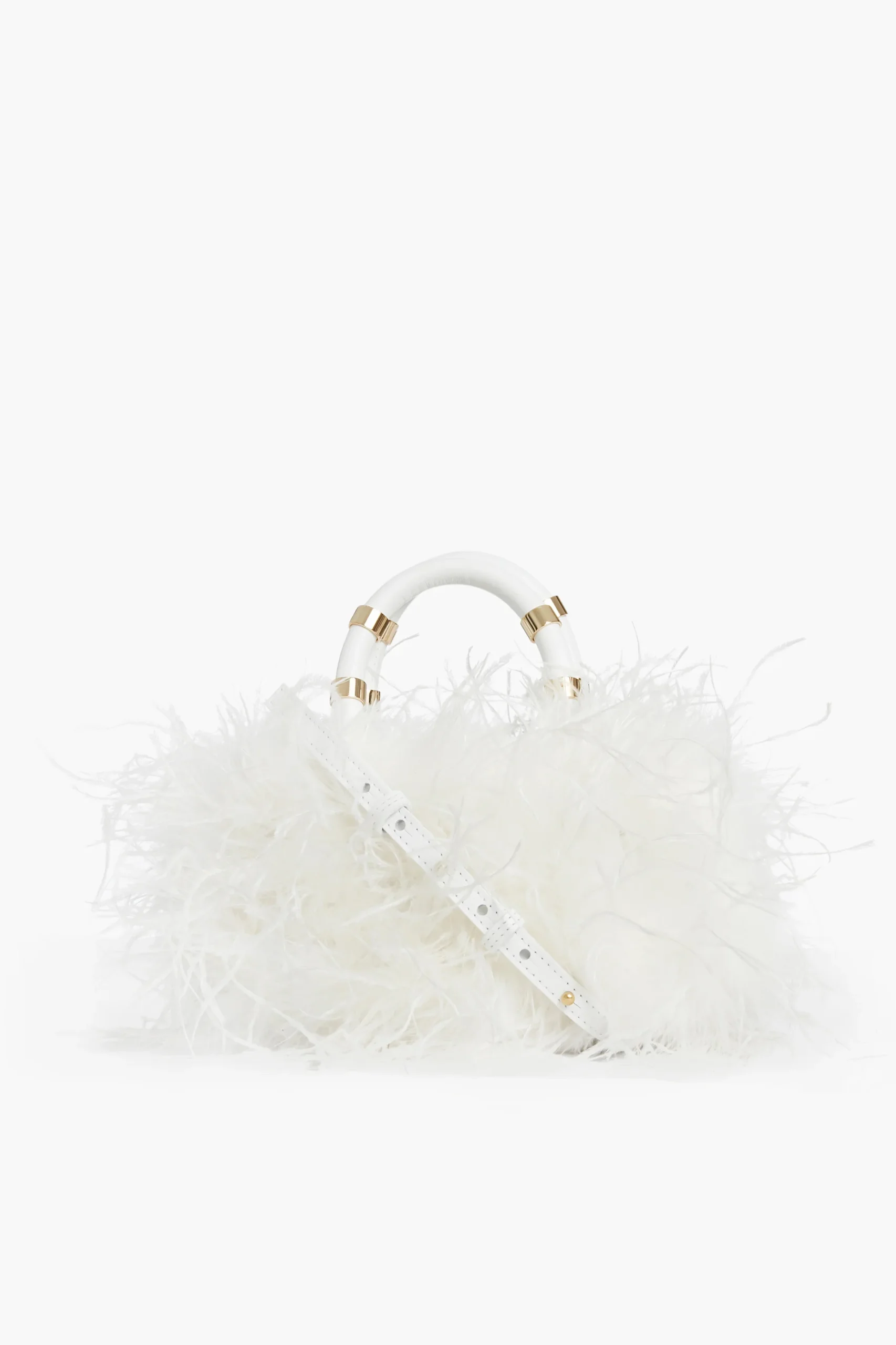 White Emily Feather Bag