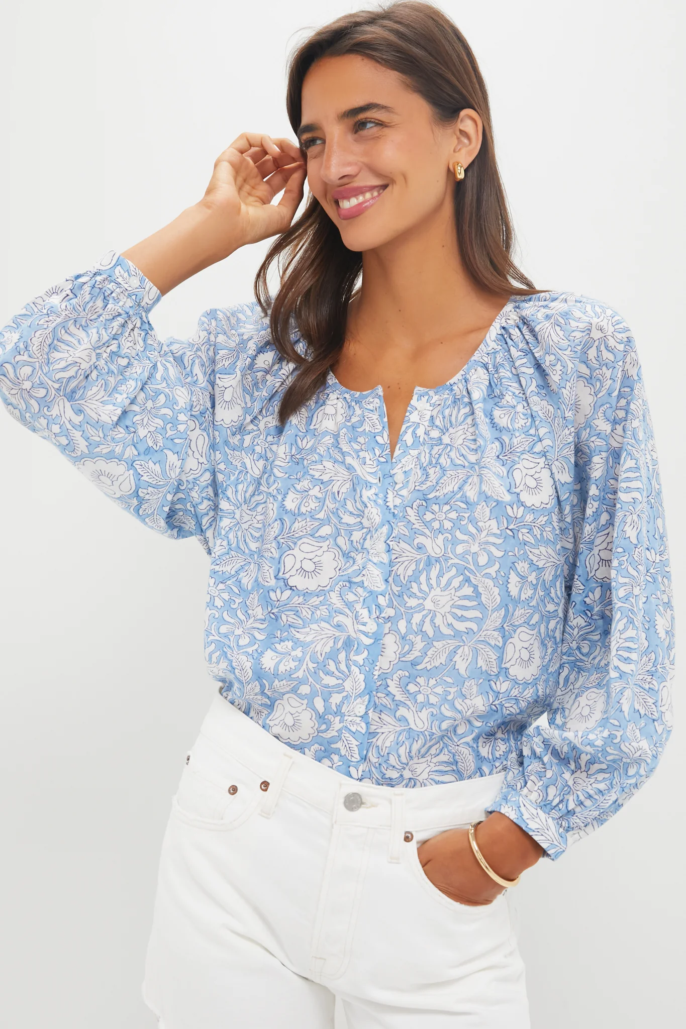 Arbor Blissful Blue Organic Frances Blouse
