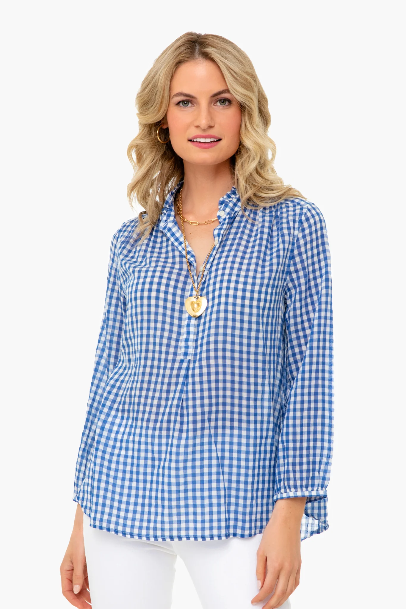 Cobalt Gingham Sara B Blouse