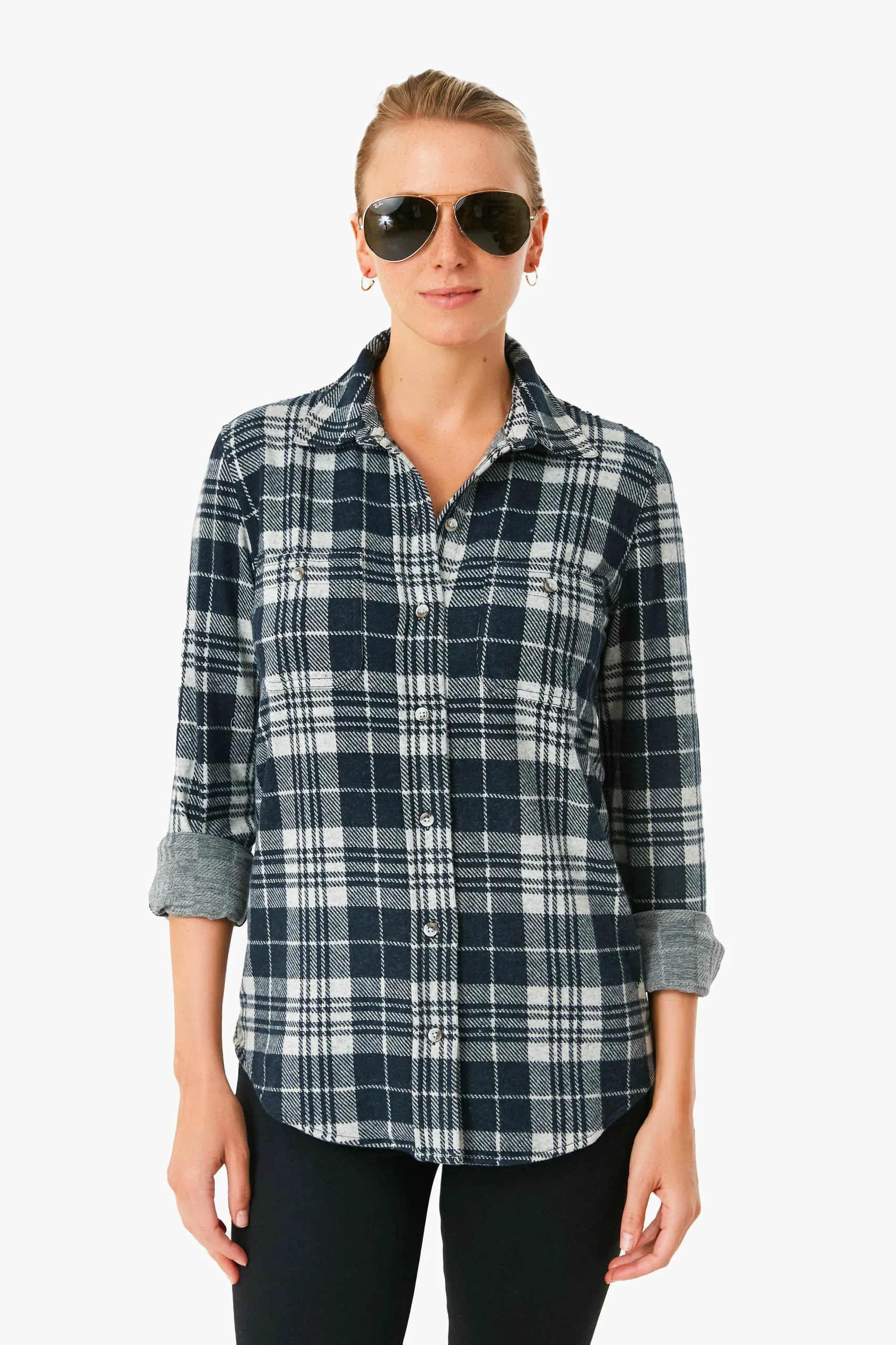 Navy Plaid Legend Sweater Shirt
