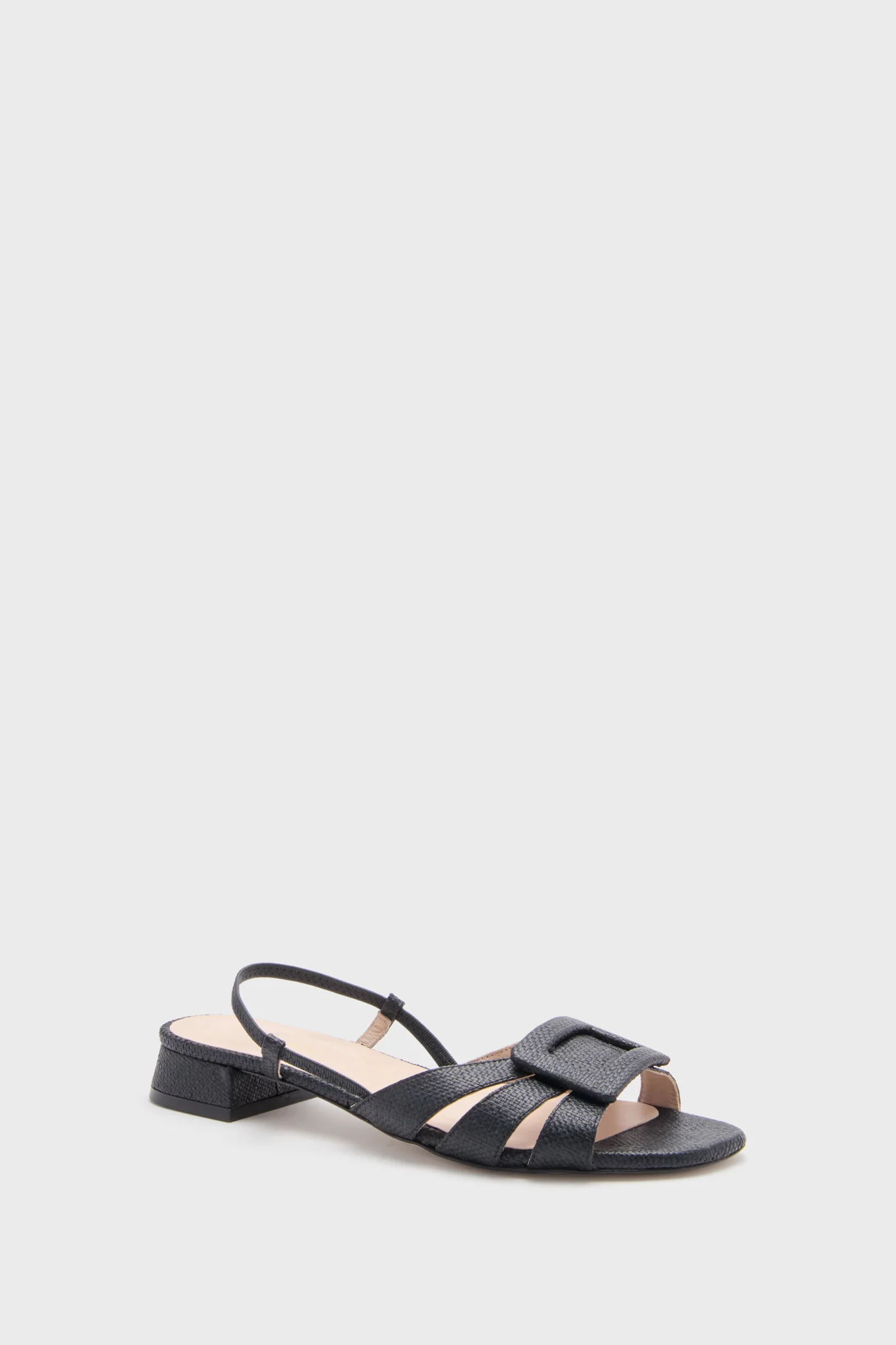 Black Raffia Edie Sandals