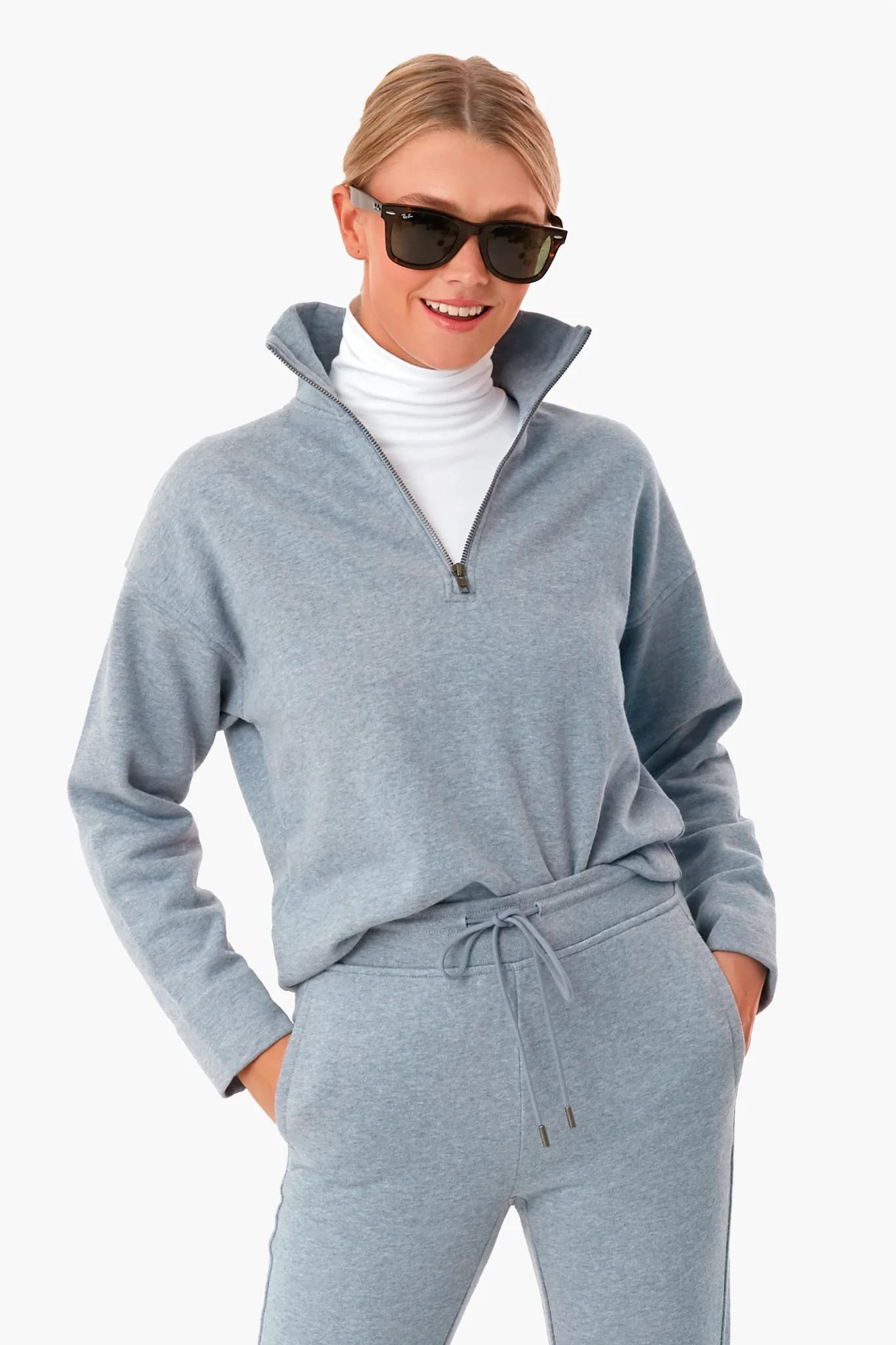 Pierro Blue Half Zip Pullover