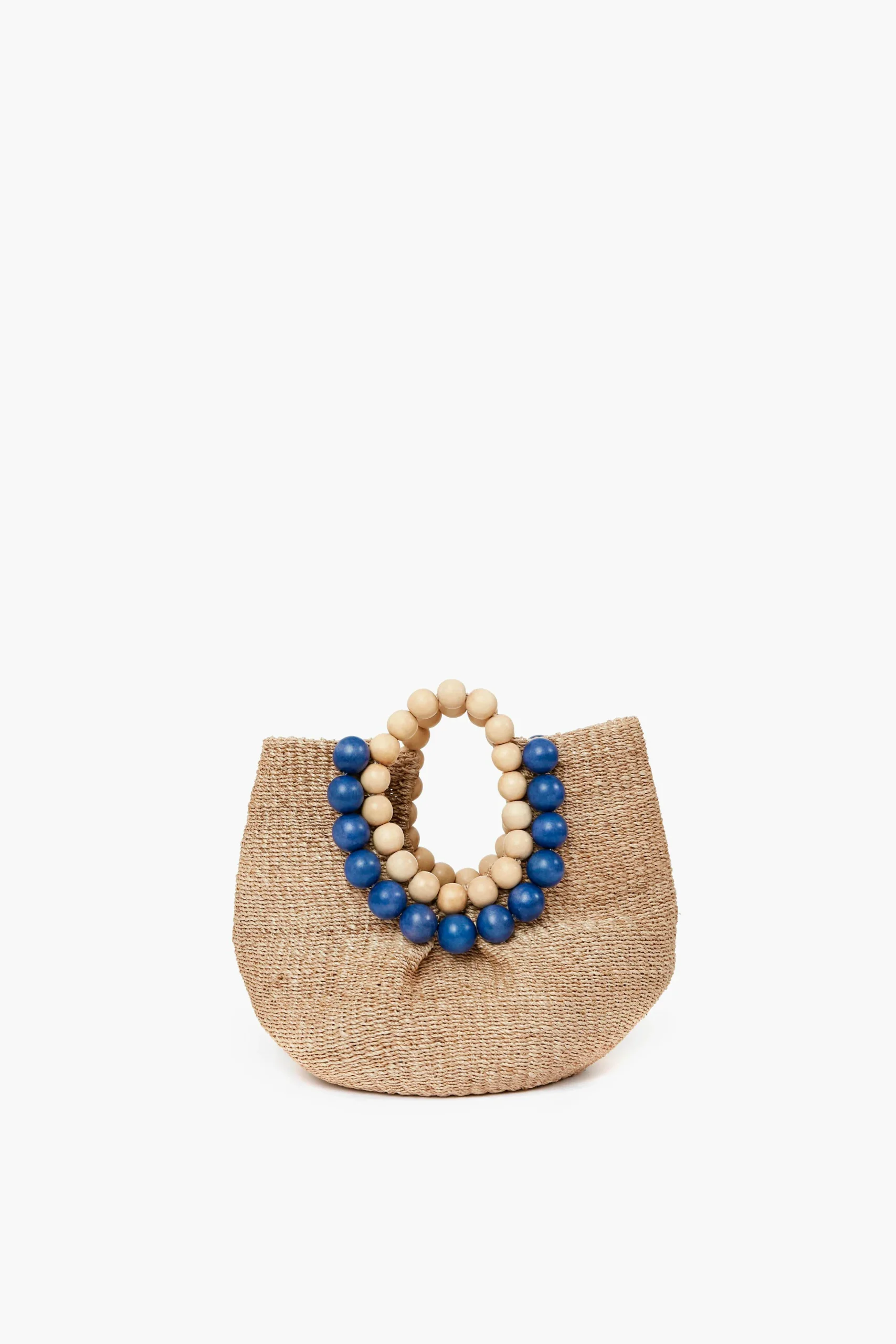 Blue And White Cueba Bead Bag