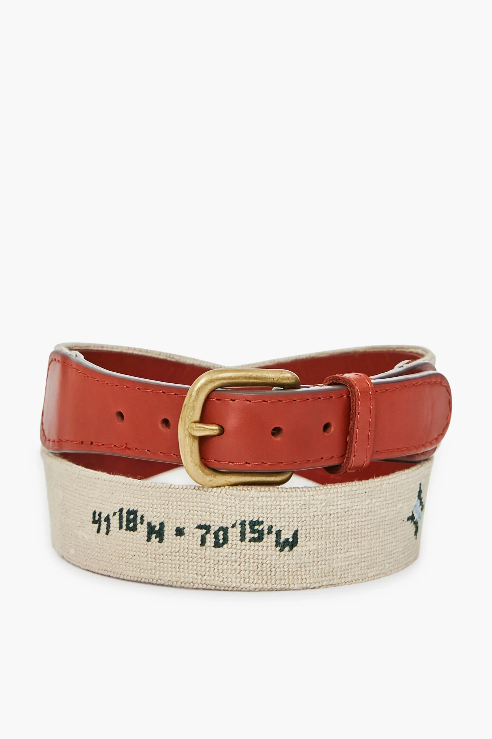 Tuckernuck Needlepoint Belt Green on Natural