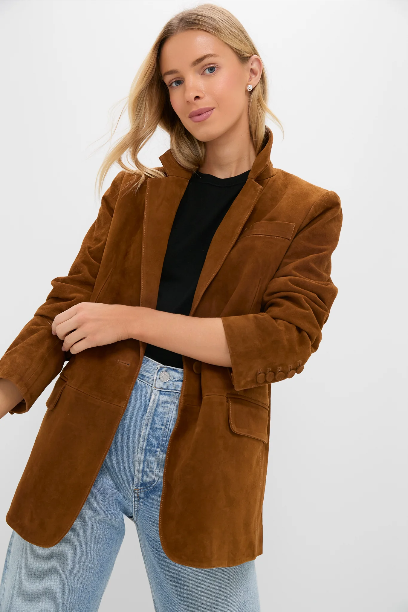 Toffee Suede Leo Blazer