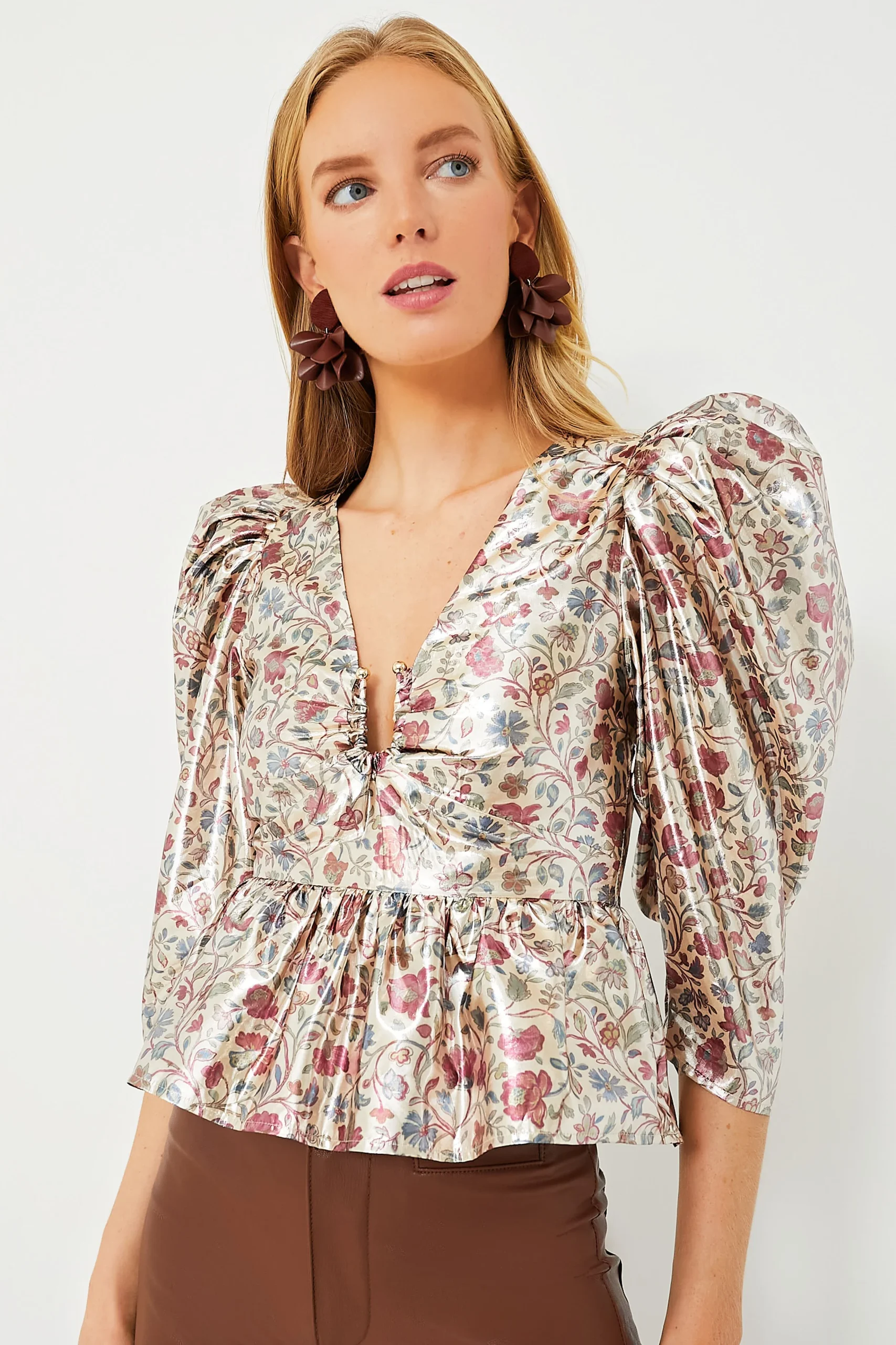 Cream Vichy Rose Alma Top