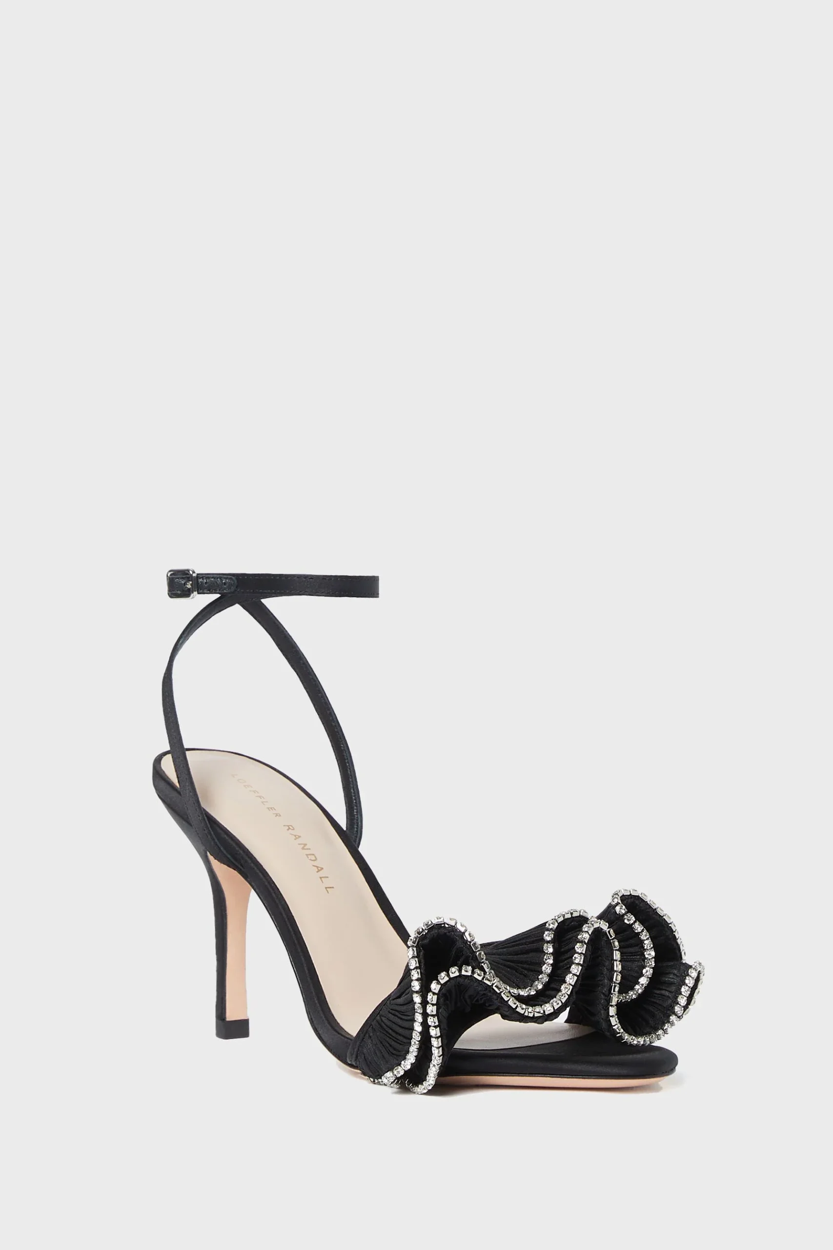 Black Estella Ruffle Heels