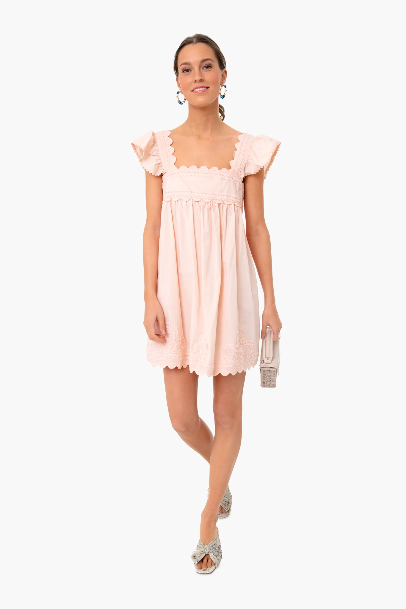 Apricot Poplin Ric Rac Baby Doll Dress