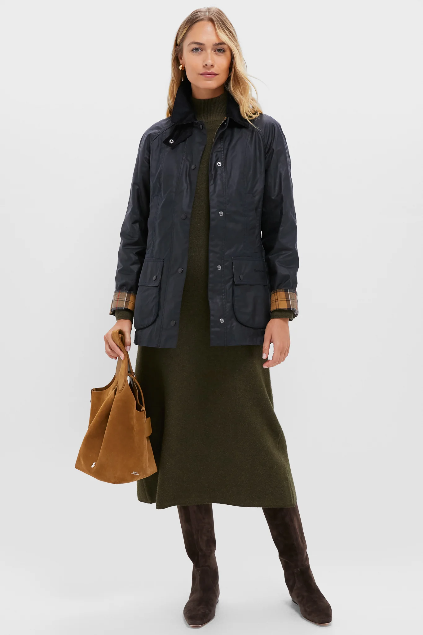 Navy Beadnell Wax Jacket