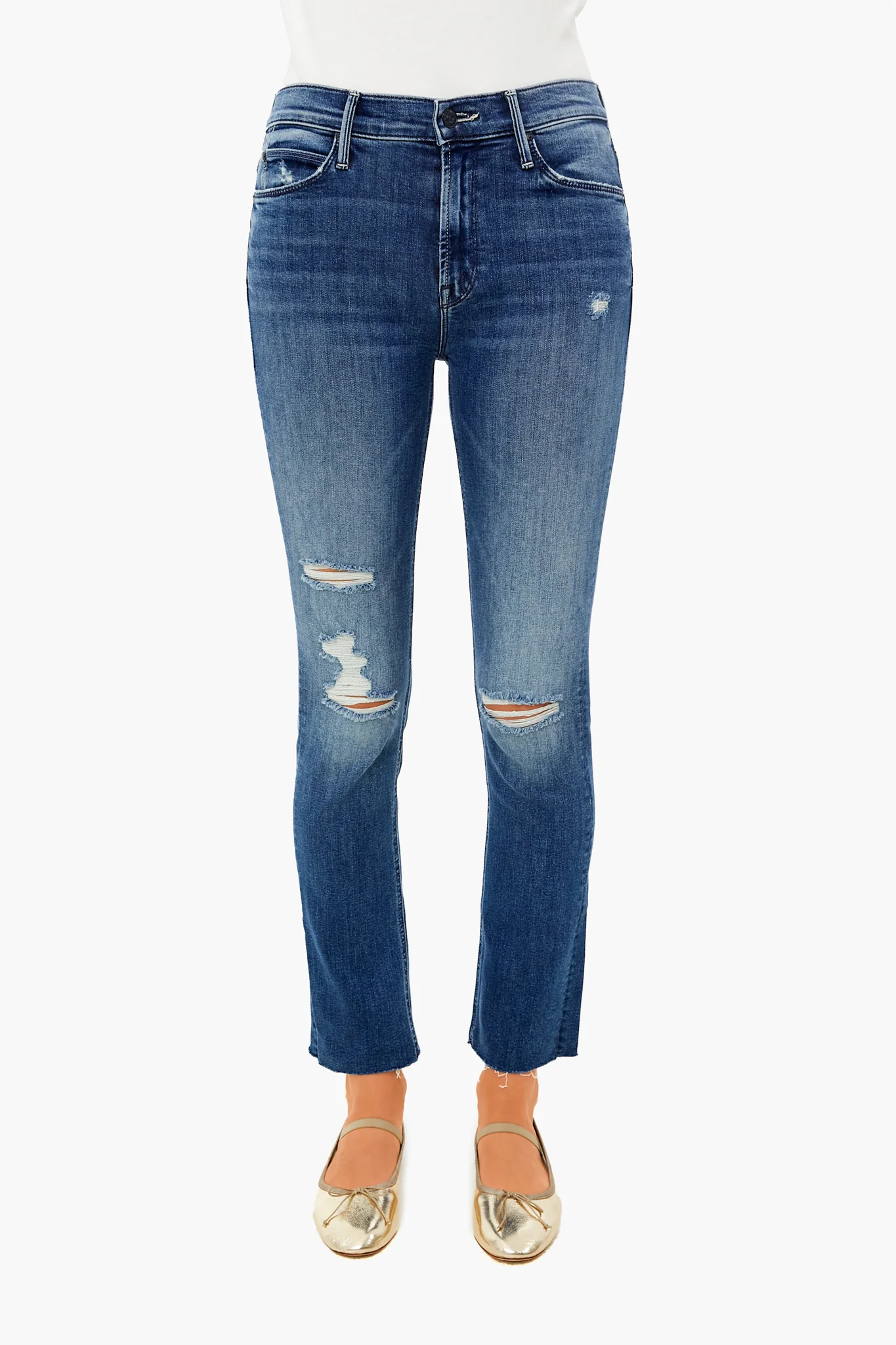 Weekend Warrior Mid Rise Dazzler Ankle Fray