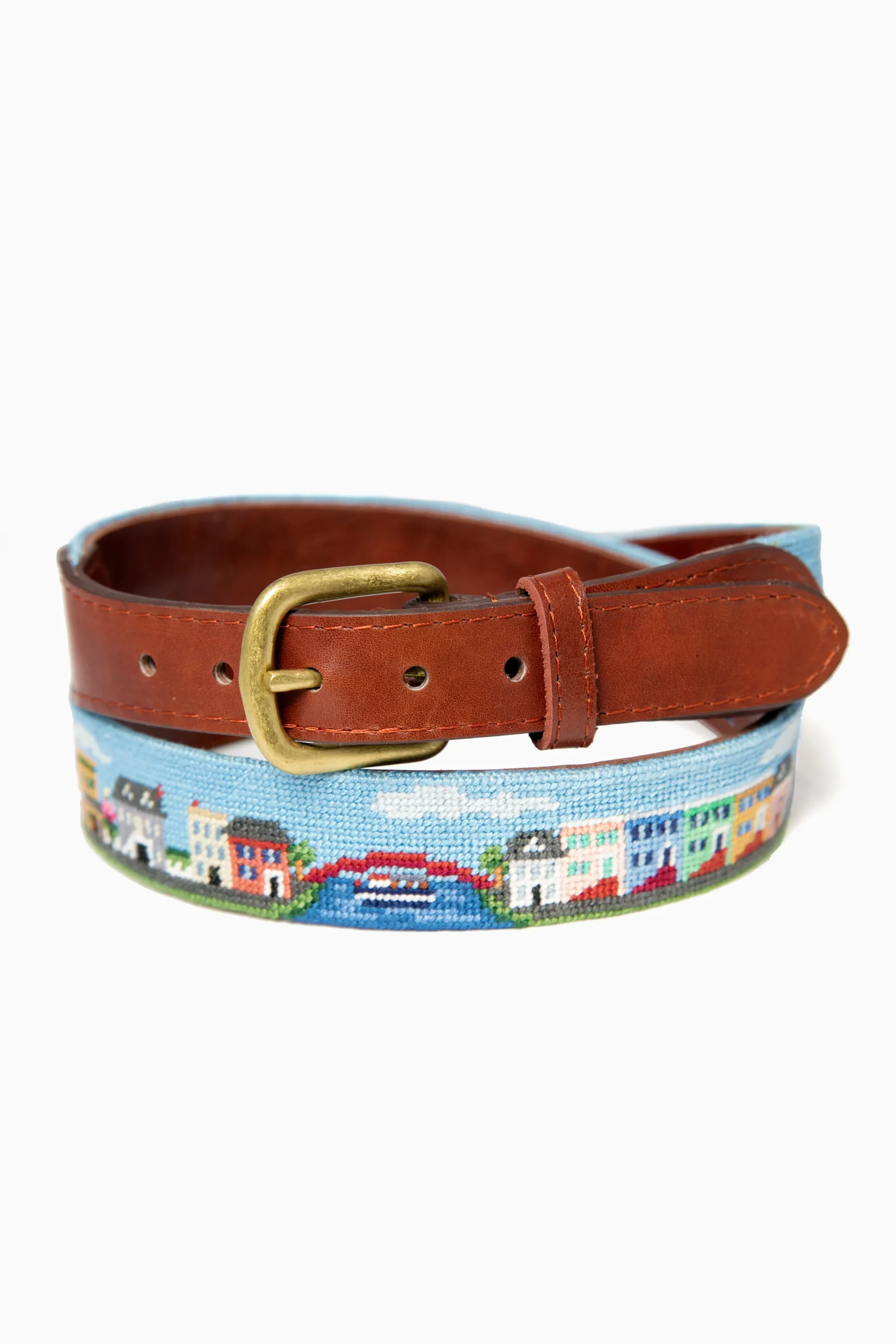Exclusive Georgetown Scene Needlepoint Belt