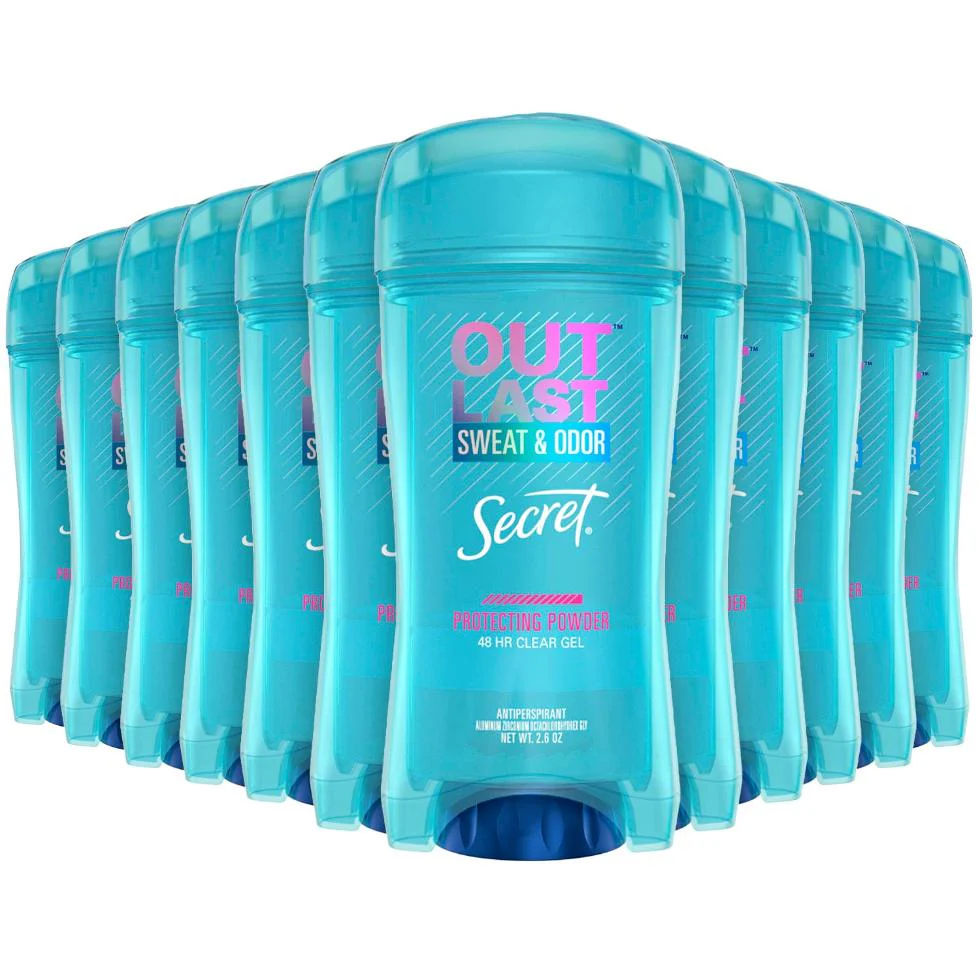 Secret - Gel Outlast Protecting Powder Antiperspirant & Deodorant- 2.6 Oz -12 Pack
