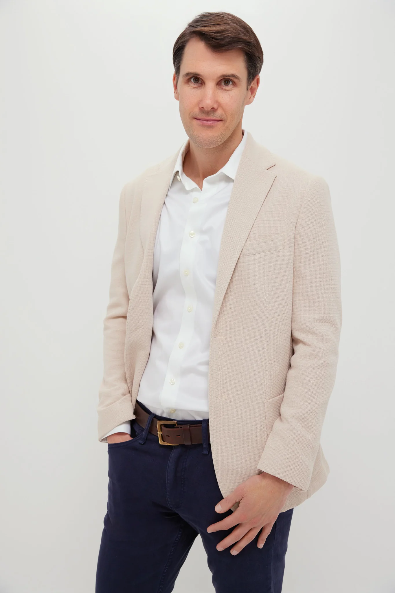 Tan Knit Travel Blazer