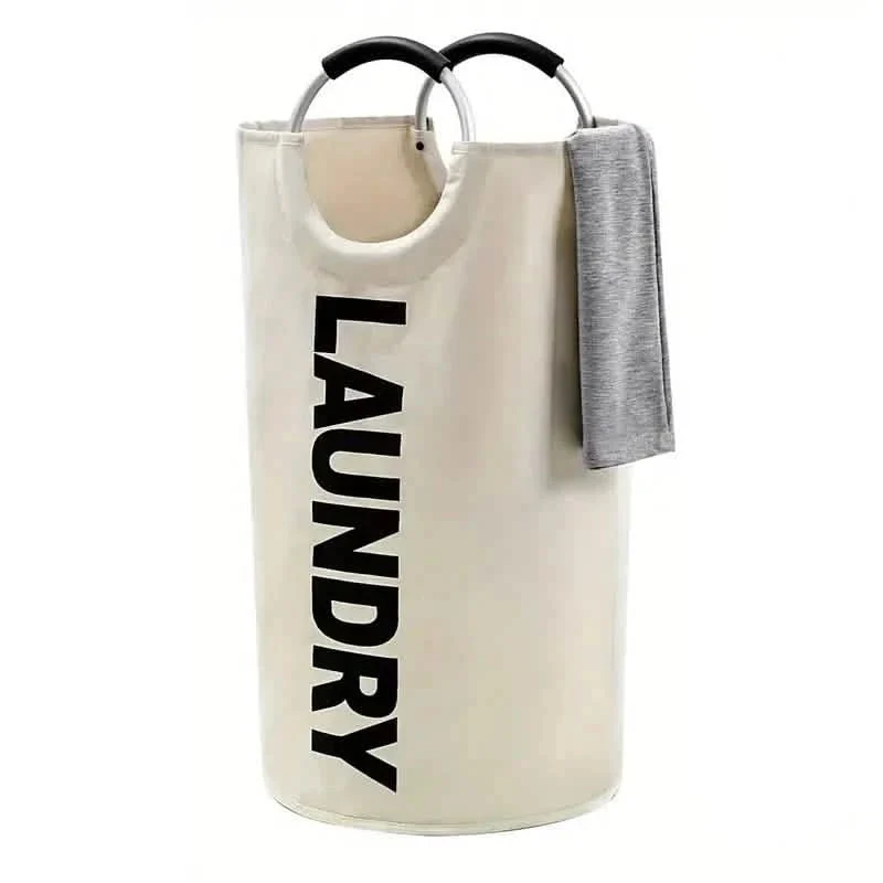 Waterproof Collapsible Clothes Hamper Laundry Basket With Padded Handles