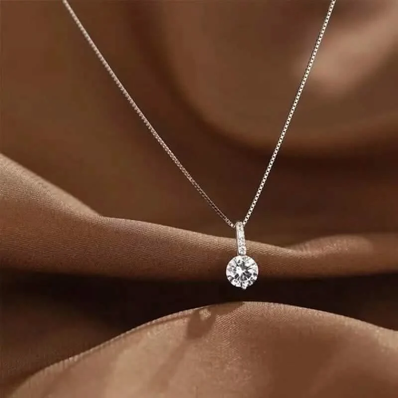 Zirconia Water Drop Pendant Clavicle Chain Necklace